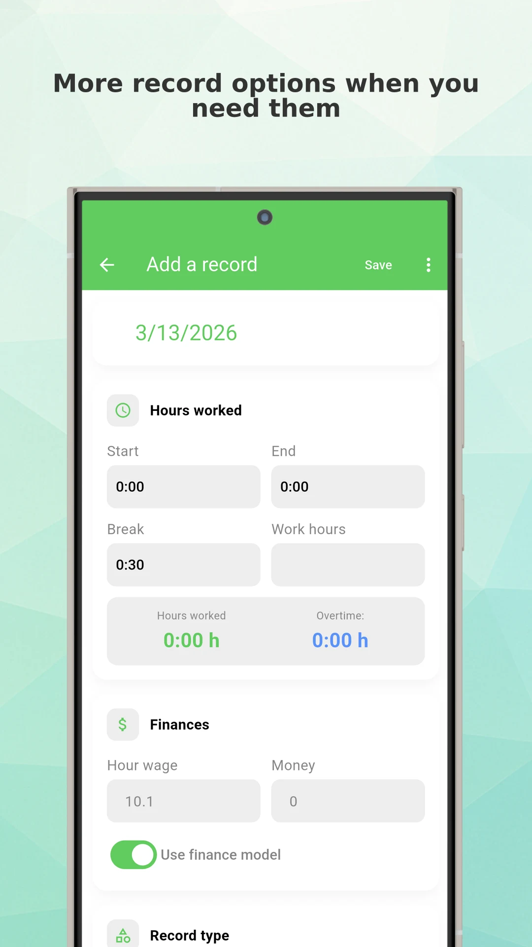 Working Timer - Timesheet screenshot